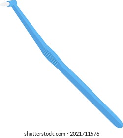 Vector illustration of blue End-Tufted Brush isolated on background.