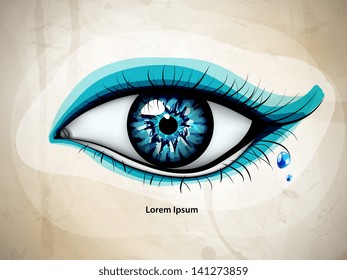 Vector illustration with blue eye