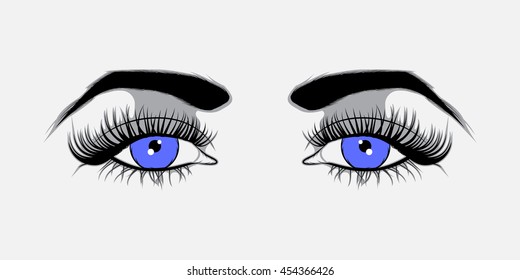 Vector illustration Blue eyes