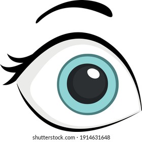 Vector illustration of blue eyes of woman