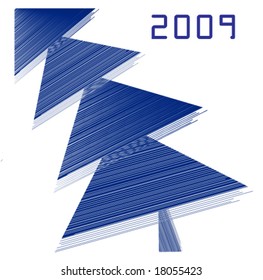 vector illustration of blue fir tree