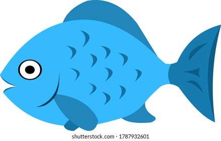 Vector illustration of a blue fish cartoon
