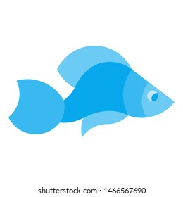 Vector Illustration of blue fish on a white background. It can be used for the logo, icon, decoration for brochure, print on clothes, cover, card. Seafood business concept.