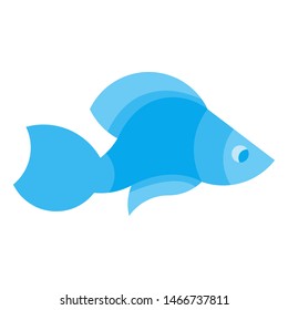 Vector Illustration of blue fish on a white background. It can be used for the logo, icon, decoration for brochure, print on clothes, cover, card. Seafood business concept.