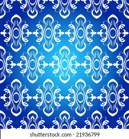 vector illustration of blue floral seamless design