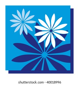 A vector illustration of a blue flower