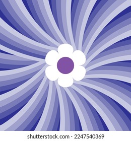 Vector illustration blue flower with abtract Blue color seamless wheel background