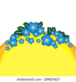 vector illustration of blue flowers