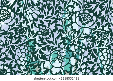  Vector illustration of blue flowers