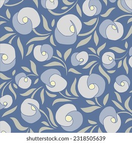 Ilustración vectorial de las flores azules