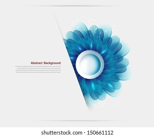 Vector Illustration With blue flowers and banners