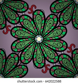Vector illustration of blue flowers. Seamless pattern with flowers on motley background.