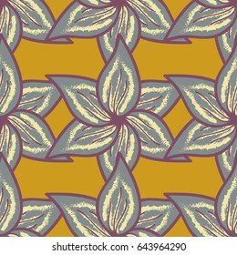 Vector illustration of blue flowers. Seamless pattern with flowers on motley background.