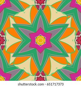Vector illustration of blue flowers. Seamless pattern with flowers on motley background.