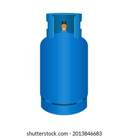 Vector illustration of Blue Gas Cylinder isolated on white background