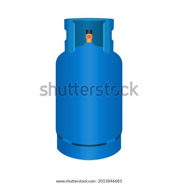 Vector Illustration Blue Gas Cylinder Isolated Stock Vector (Royalty ...