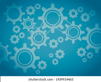 Vector illustration of blue gear background.