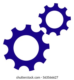 Ilustración vectorial con el icono de los engranajes azules
