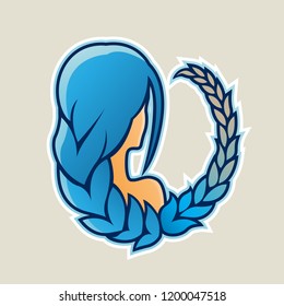 Vector Illustration of Blue Gemini or Twins Icon isolated on a White Background