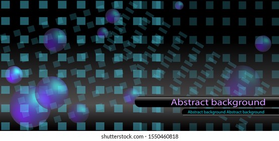 
Vector illustration of blue geometric shapes on a black background. Background for your design.