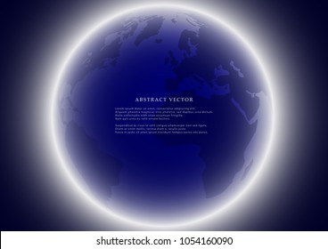 Vector illustration.  Blue globe earth background. 