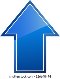 Vector illustration of blue glossy arrow as a symbol of success