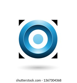 Ilustración vectorial del Círculo Glosado Azul en una plaza aislada en un fondo blanco