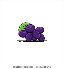 Vector Illustration of Blue Grapes fruit isolated on white background
