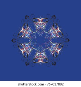 Vector illustration. Blue, gray and neutral snowflakes. Holiday design for Christmas and New Year fashion prints. Christmas pattern with snowflakes abstract background.