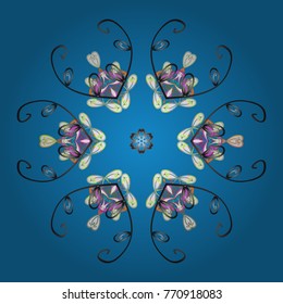Vector illustration. A blue, gray and white colors with snowflakes. Vector christmas abstract colorful background with cute snowflake.
