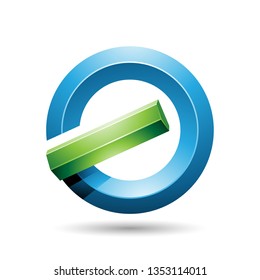 Vector Illustration of Blue and Green Round Glossy Reversed Letter G or A Icon