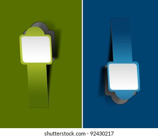 vector illustration of blue & green stickers design.