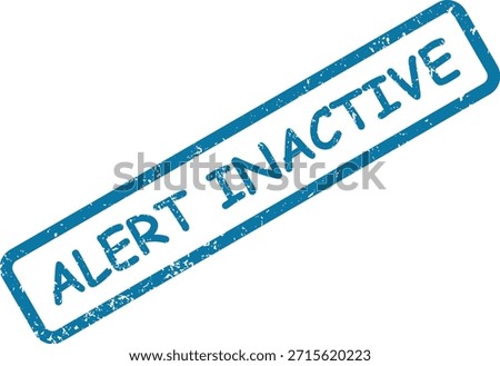 Vector illustration of a blue, grunge-style rubber stamp with the text 'ALERT INACTIVE' on a clear white background, indicating a disabled status.