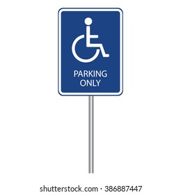 Vector Illustration Blue Handicap Car Parking Stock Vector (Royalty ...