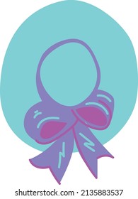 Vector illustration blue hat with a bow