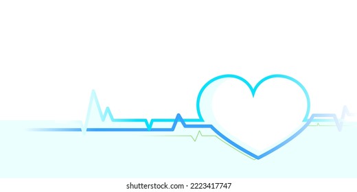 Vector illustration of blue heart beat pulse design. Cardiology cancept