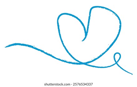 Vector illustration of a blue heart with a flowing line, symbolizing creativity, love, and connection.