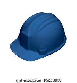 Vector illustration of a blue helmet builder 3d. Isometry.