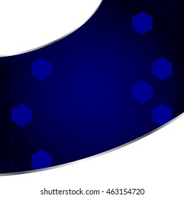 vector illustration of blue hexagon technology abstract background