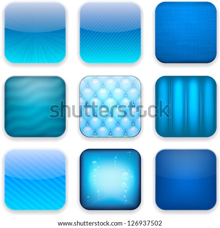 Vector illustration of blue high-detailed apps icon set. Eps10.