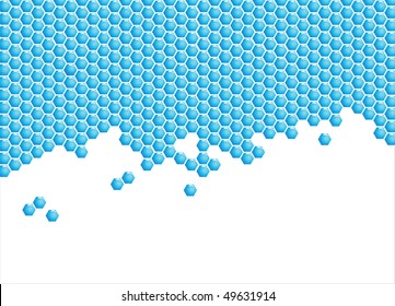 A vector illustration of a blue honeycomb design for use as business template. Space for text