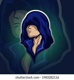 Vector illustration of a blue hoodie jacket character mascot, suitable for your team logo in the esports field, it can also be used for t-shirts, tattoos, services, etc.