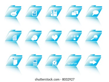 vector illustration of the blue icons