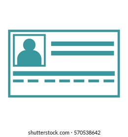 Ilustración vectorial del icono de la tarjeta de identificación azul

