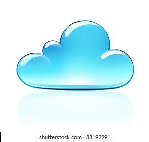 Vector illustration of blue internet cloud icon