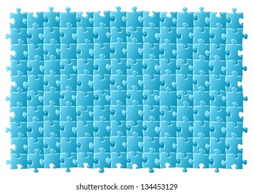 vector illustration of a blue jigsaw puzzle