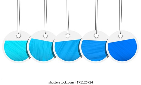 Vector illustration of blue labels.