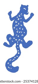 Vector illustration of a blue leopard in abstract style, isolated on white background. Suitable for modern design, branding, and textile patterns.