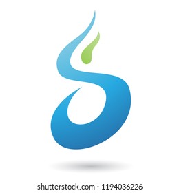 Vector Illustration of Blue Letter S Shaped Fire Icon isolated on a White Background