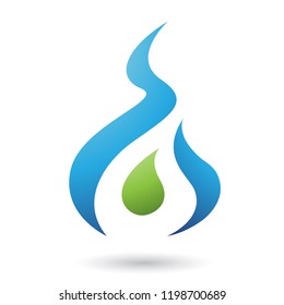 Vector Illustration of Blue Letter A Shaped Fire Icon isolated on a White Background